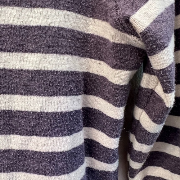 Striped Three Quarter Sleeve Off The Shoulder Tee - Picture 5 of 8